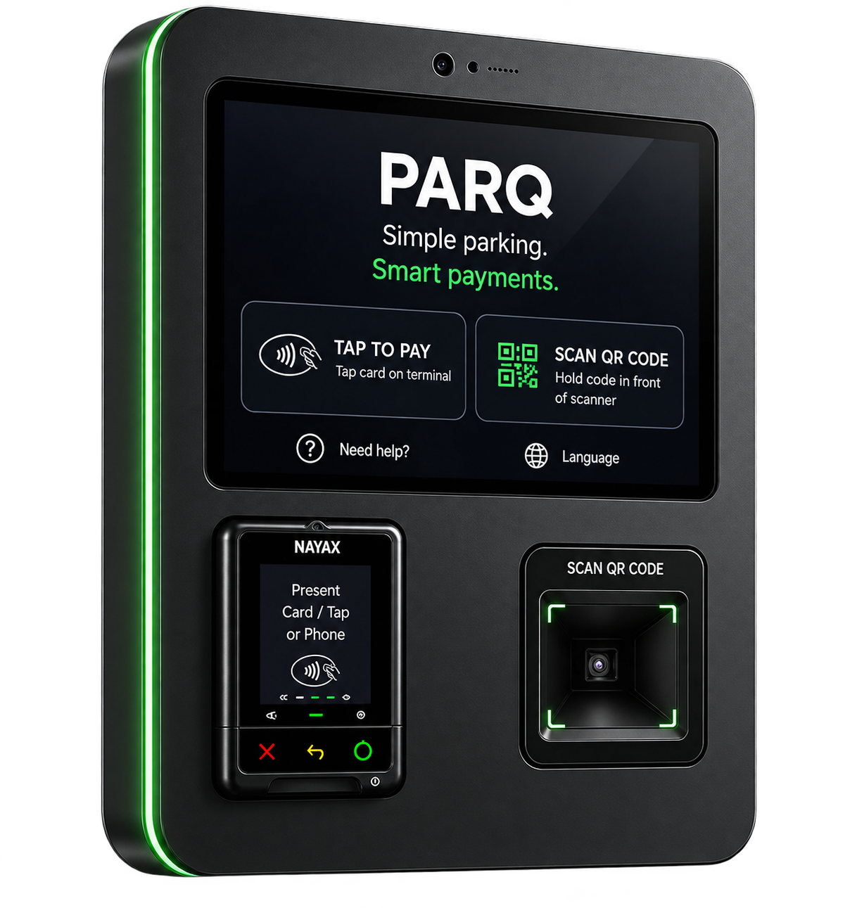Terminal de pago de estacionamiento inteligente PARQ